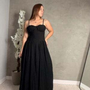 vestido longo viscose